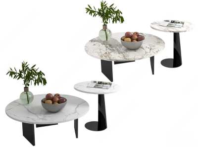 现代大理石茶几3D模型下载